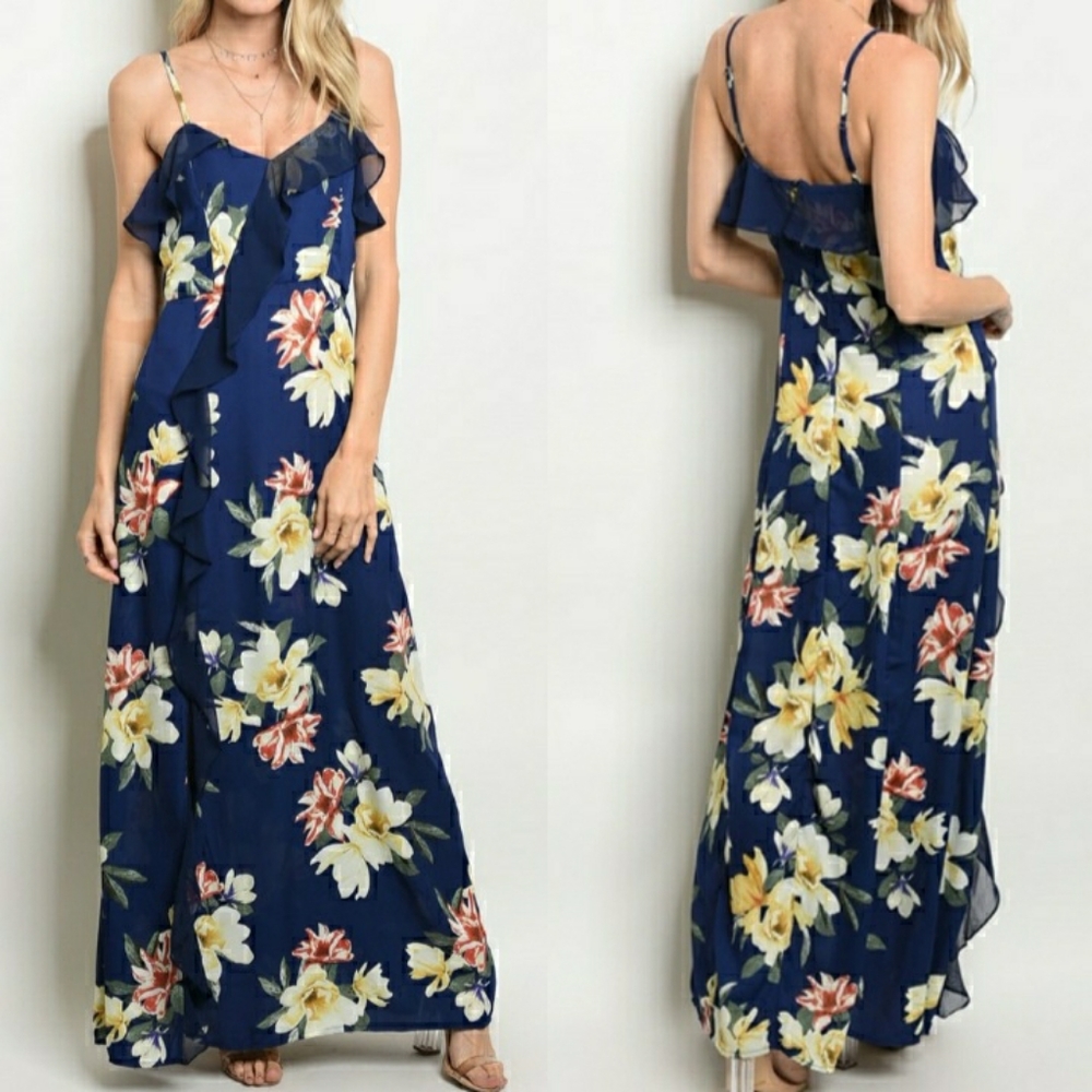 BRAND NEW! Navy Floral Maxie Dress